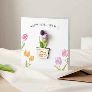 Paper Tulips 3D Planter Keepsake Card