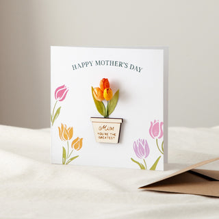 Paper Tulips 3D Planter Keepsake Card