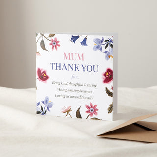 Illustrated Florals "Thank You Mum" Mother's Day Card