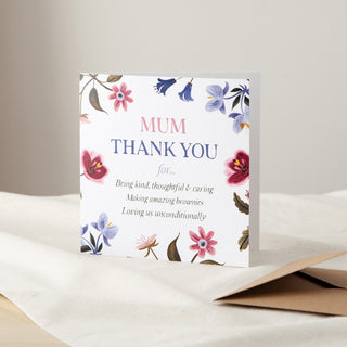 Illustrated Florals "Thank You Mum" Mother's Day Card