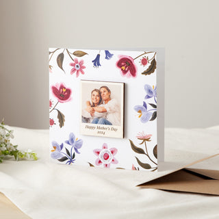 Illustrated Florals Photo Magnet Keepsake Mother's Day Card