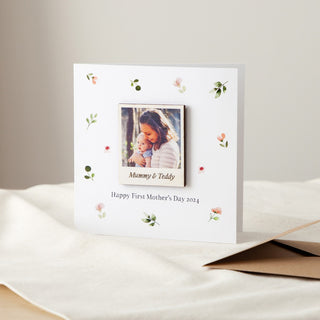 Personalised Photo Magnet Floral Mother's Day Keepsake Card