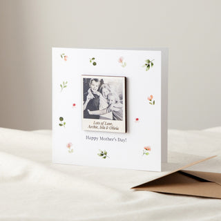 Personalised Photo Magnet Floral Mother's Day Keepsake Card