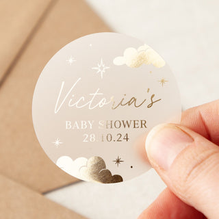 51mm Celestial Foiled Baby Shower Stickers