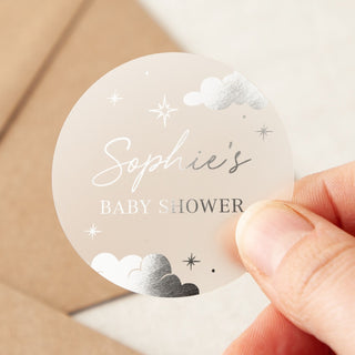 51mm Celestial Foiled Baby Shower Stickers