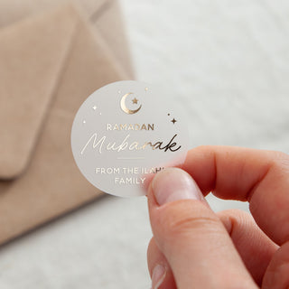 Crescent Moon Ramadan & Eid Celebration Foiled Stickers