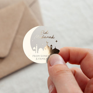 Moon Silhouette Ramadan & Eid Celebration Foiled Stickers