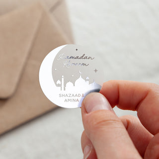 Moon Silhouette Ramadan & Eid Celebration Foiled Stickers