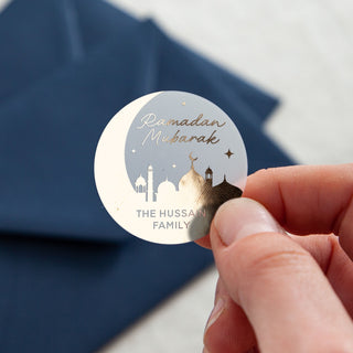 Moon Silhouette Ramadan & Eid Celebration Foiled Stickers