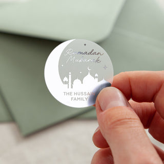 Moon Silhouette Ramadan & Eid Celebration Foiled Stickers