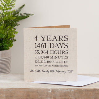 Linear Design Linen Anniversary Time Card