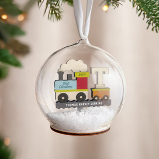 Personalised First Christmas Train Bauble