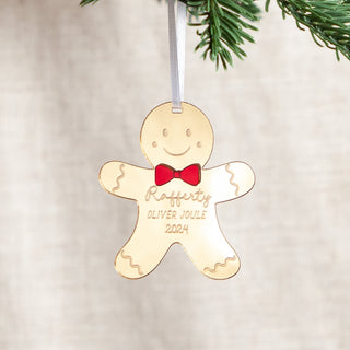 Personalised Festive Gingerbread Man Christmas Decoration