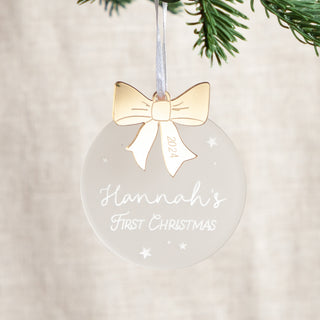 First Christmas Hanging Decoration with Metallic Bow Charm