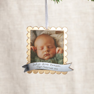 First Christmas Photo Metallic Hanging Decoration