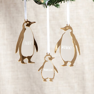 Set of Penguin Family Christmas Decorations