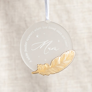 Memorial Christmas Decoration with Metallic Feather