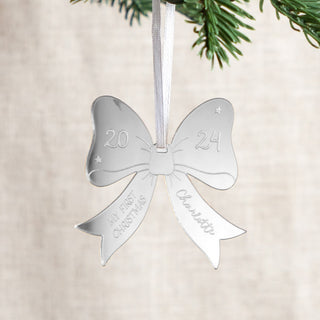 Metallic Bow First Christmas Decoration