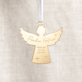 Metallic Mirror Memorial Angel Christmas Decoration