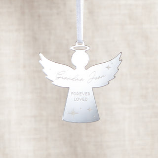 Metallic Mirror Memorial Angel Christmas Decoration