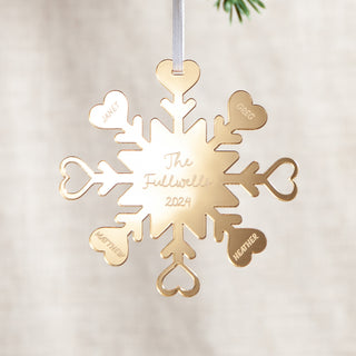 Metallic Snowflake Family Christmas Decoration