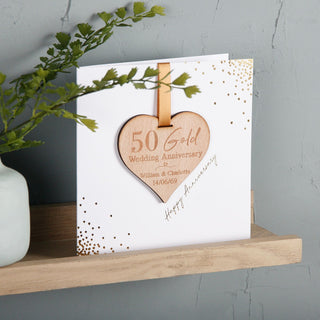 Foiled Anniversary Keepsake Heart Card