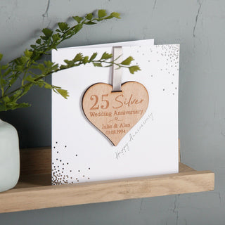 Foiled Anniversary Keepsake Heart Card