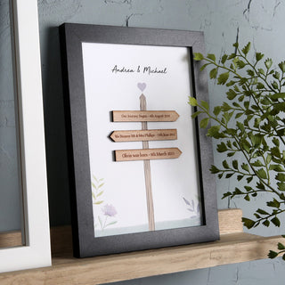 3D Wooden Family Signpost Frame