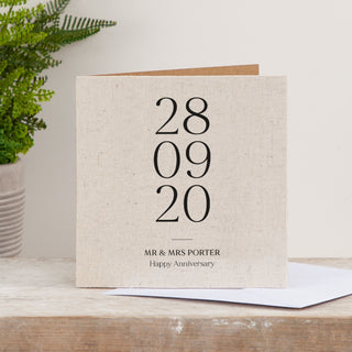 Special Date Linen Anniversary Card