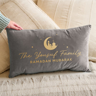 Personalised Ramadan & Eid Celebration Velvet Cushion