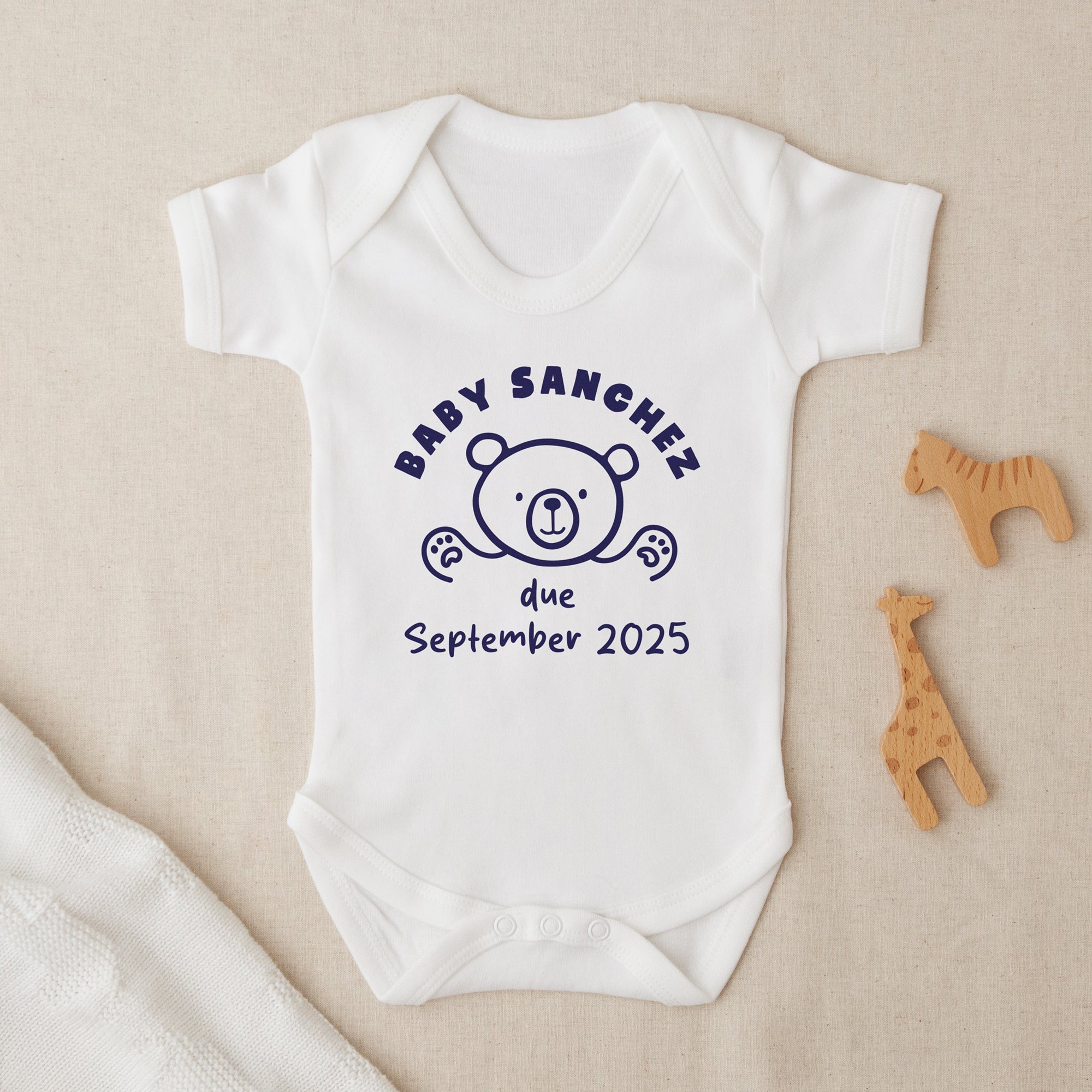Teddy Bear Pregnancy Announcement Babygrow – No Ordinary Gift