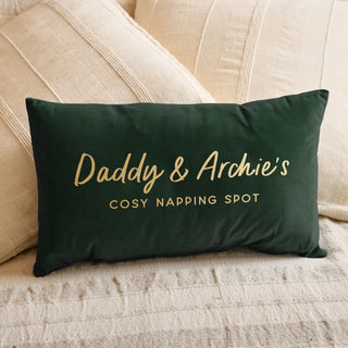 Personalised Special Spot Father's Day Velvet Cushion