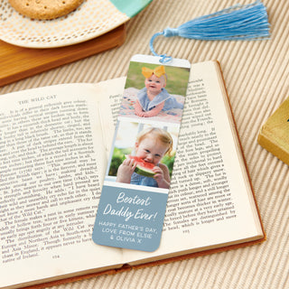 Personalised Father's Day Double Photo Bookmark