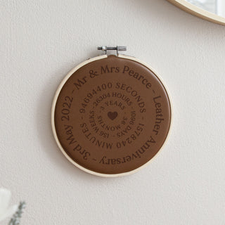 Circular Timeline Leather Anniversary Hoop