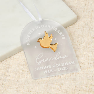 Memorial Christmas Decoration with Metallic Dove