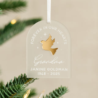 Memorial Christmas Decoration with Metallic Dove