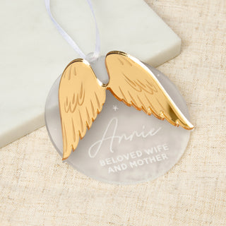 Memorial Christmas Decoration with Metallic Wings