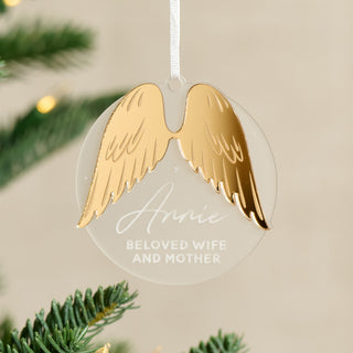 Memorial Christmas Decoration with Metallic Wings