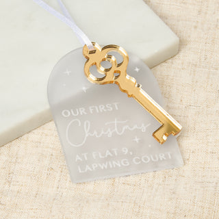 New Home Christmas Decoration with Metallic Key