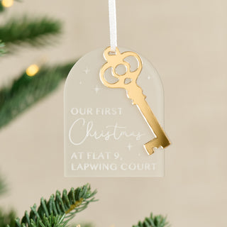 New Home Christmas Decoration with Metallic Key
