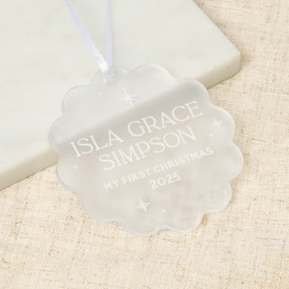 Personalised Frosted First Christmas Decoration