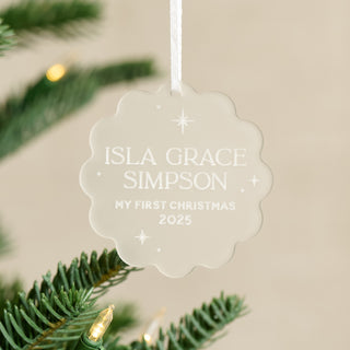 Personalised Frosted First Christmas Decoration