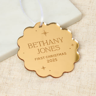 Personalised Metallic First Christmas Decoration