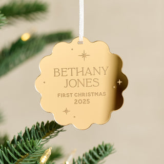 Personalised Metallic First Christmas Decoration