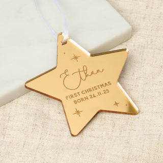 First Christmas Star Shaped Hanging Decoration