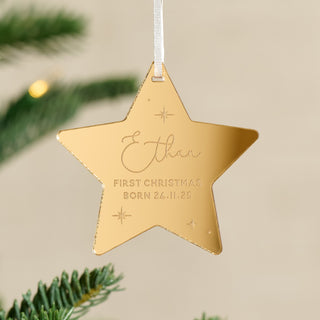 First Christmas Star Shaped Hanging Decoration