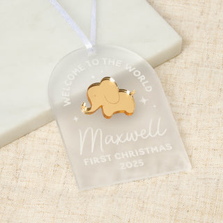 First Christmas Decoration with Metallic Elephant