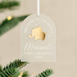 First Christmas Decoration with Metallic Elephant