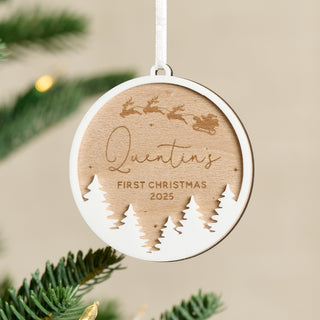 Sleigh Ride Silhouette First Christmas Hanging Decoration