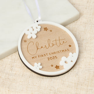 Flower Border First Christmas Decoration